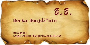 Borka Benjámin névjegykártya